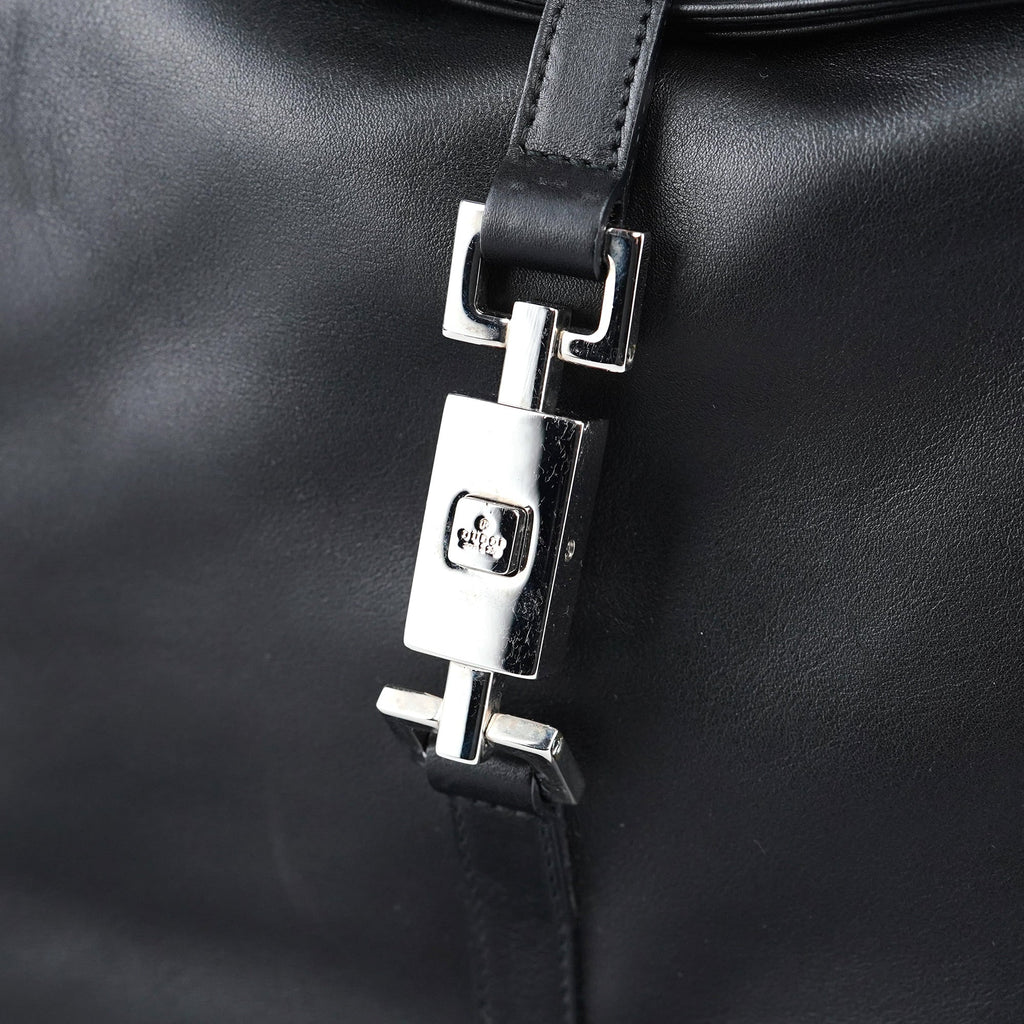 001 3355 Black Calfskin Jackie Shoulder Bag