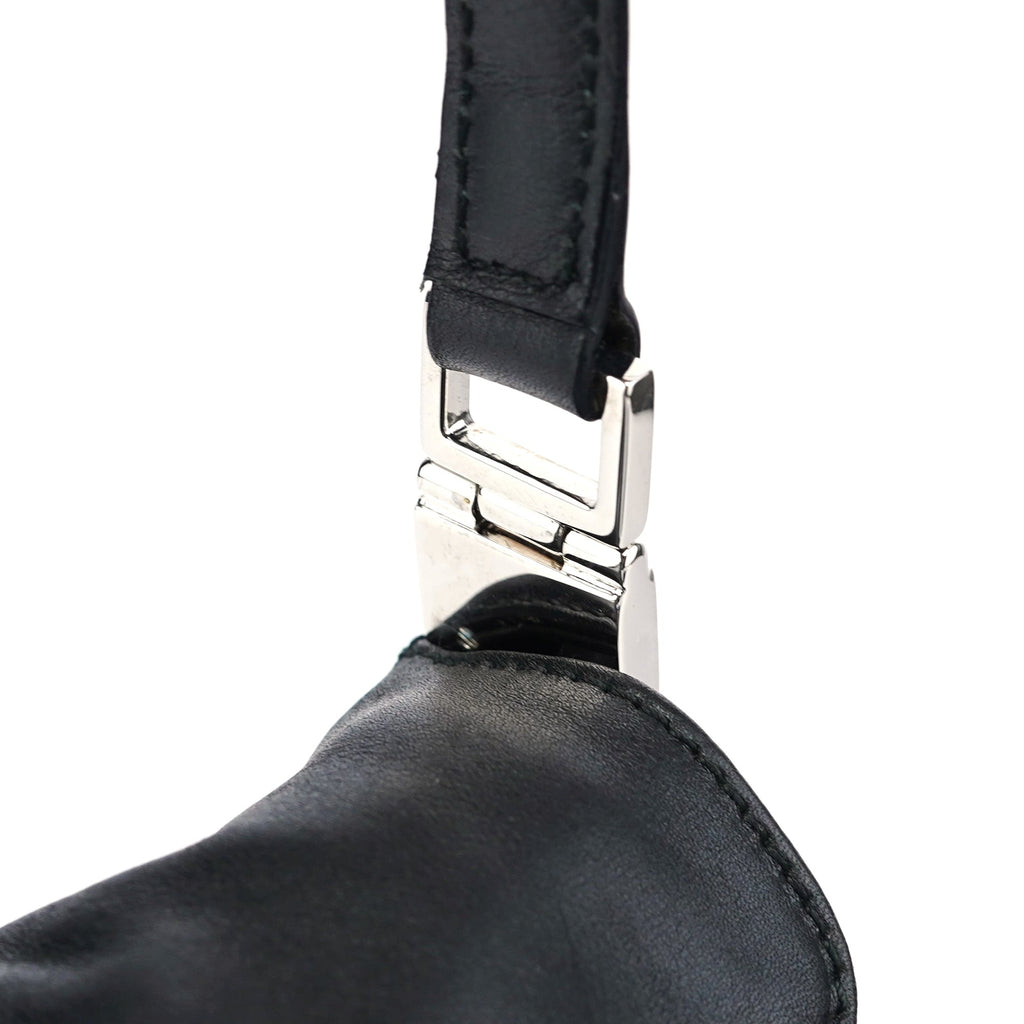 001 3355 Black Calfskin Jackie Shoulder Bag