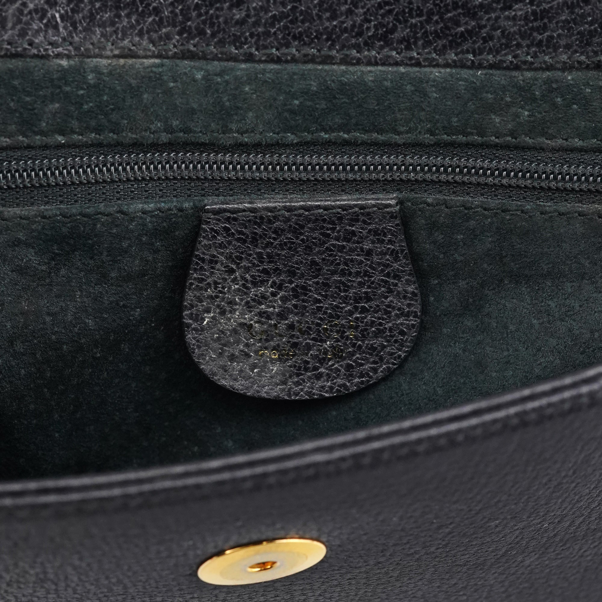 Anthracite Leather Bamboo Top Handle Bag