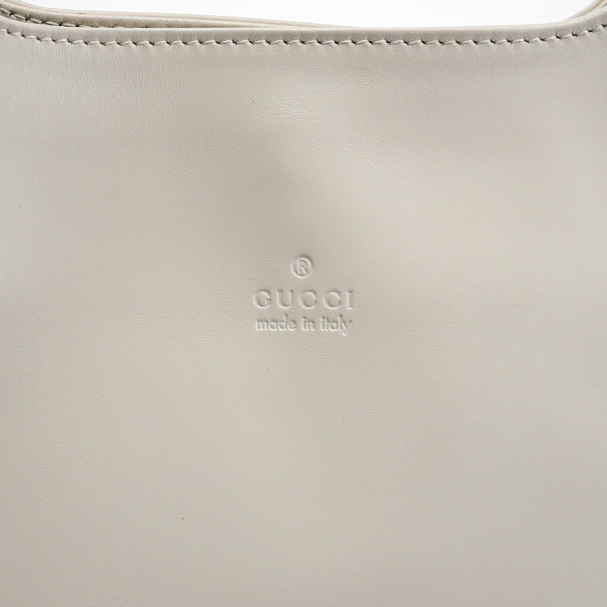 001 3703 Beige Calfskin Hobo Shoulder Bag