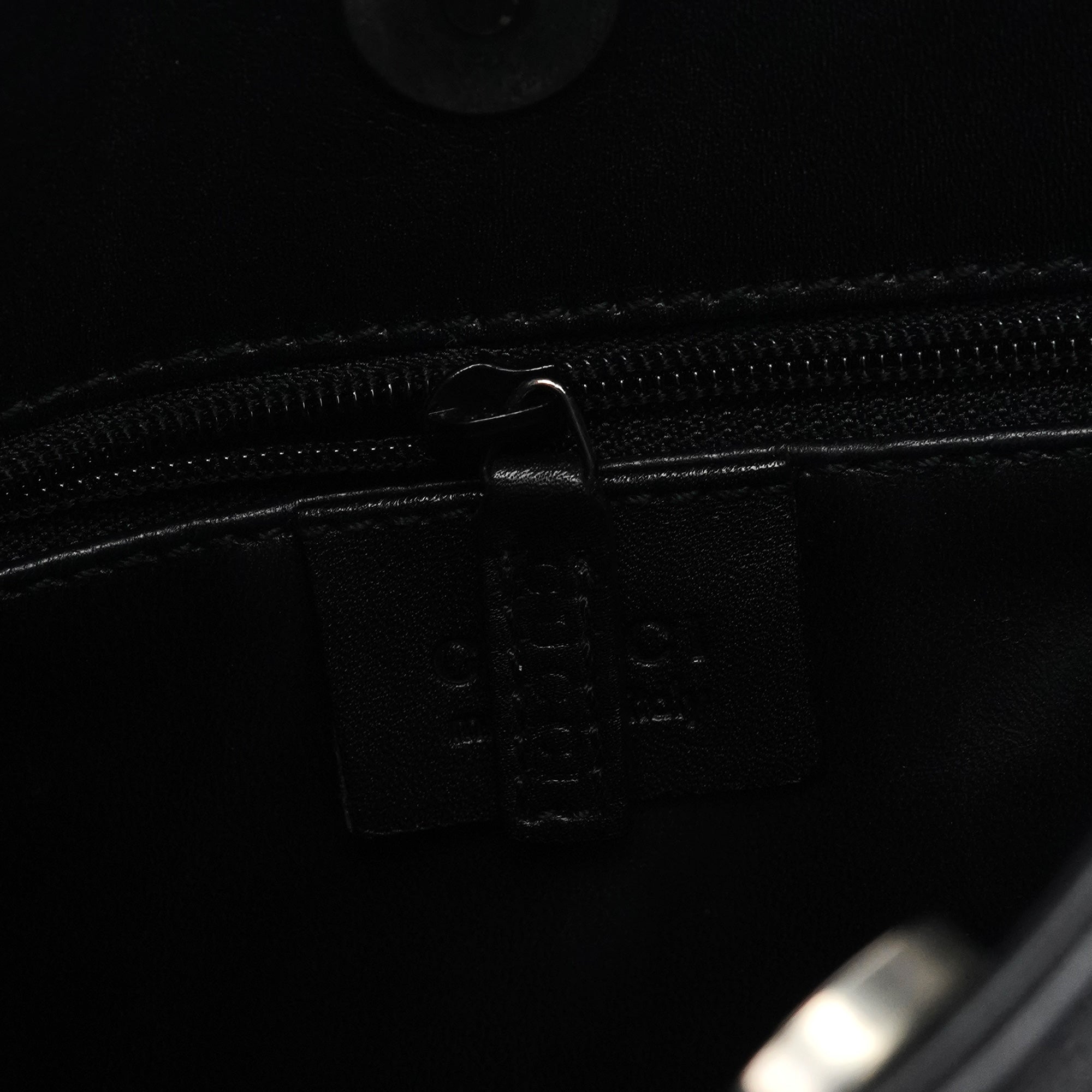001 3708 Black Calfskin Hobo Shoulder Bag
