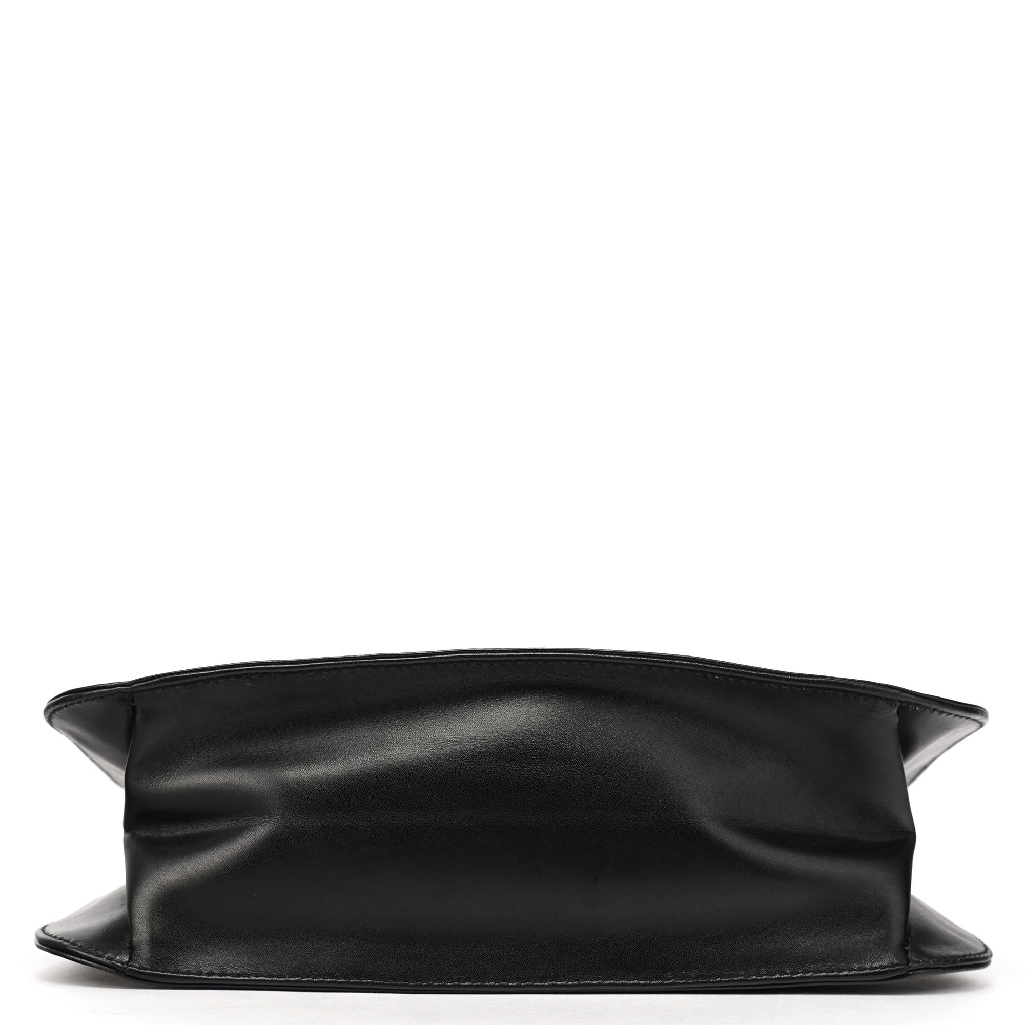 001 3708 Black Calfskin Hobo Shoulder Bag