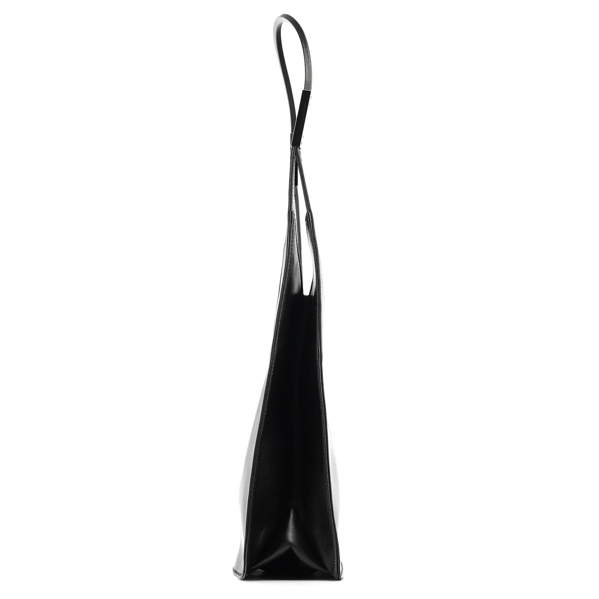 001 3708 Black Calfskin Hobo Shoulder Bag