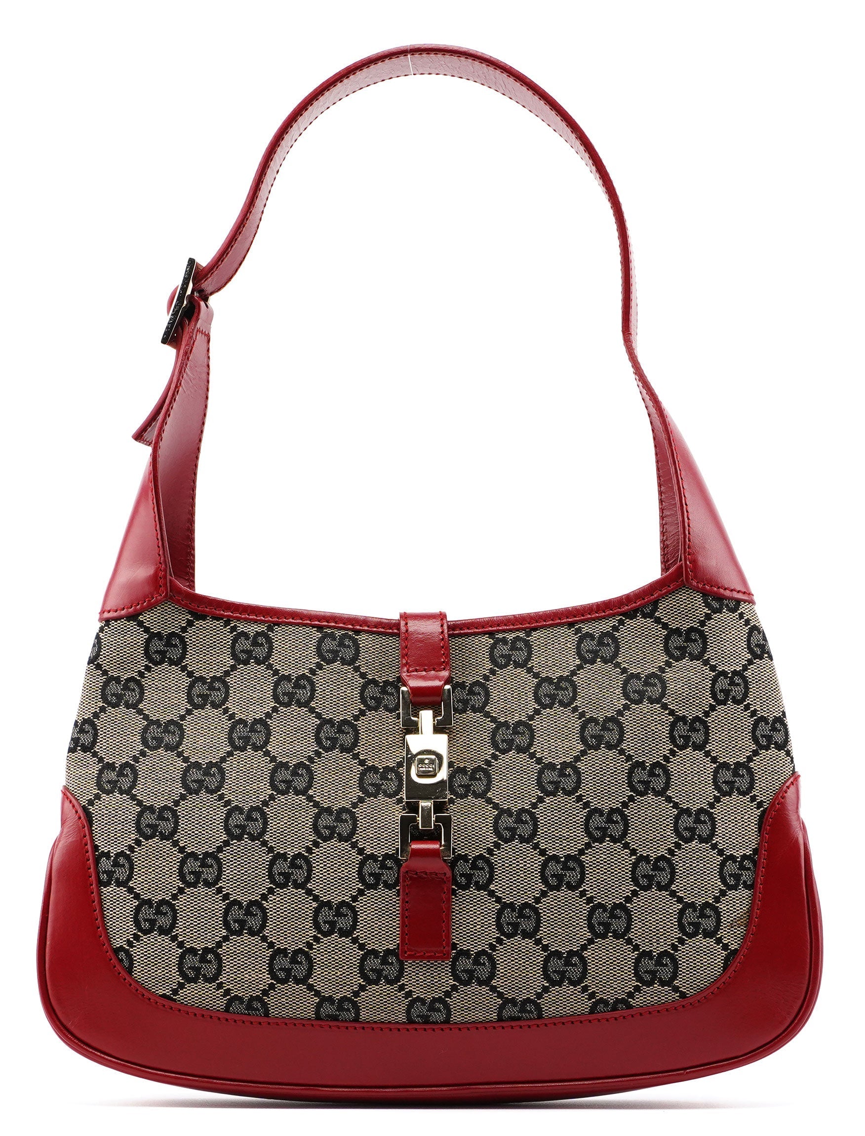 001 3735 Beige Red GG Jackie Shoulder Bag