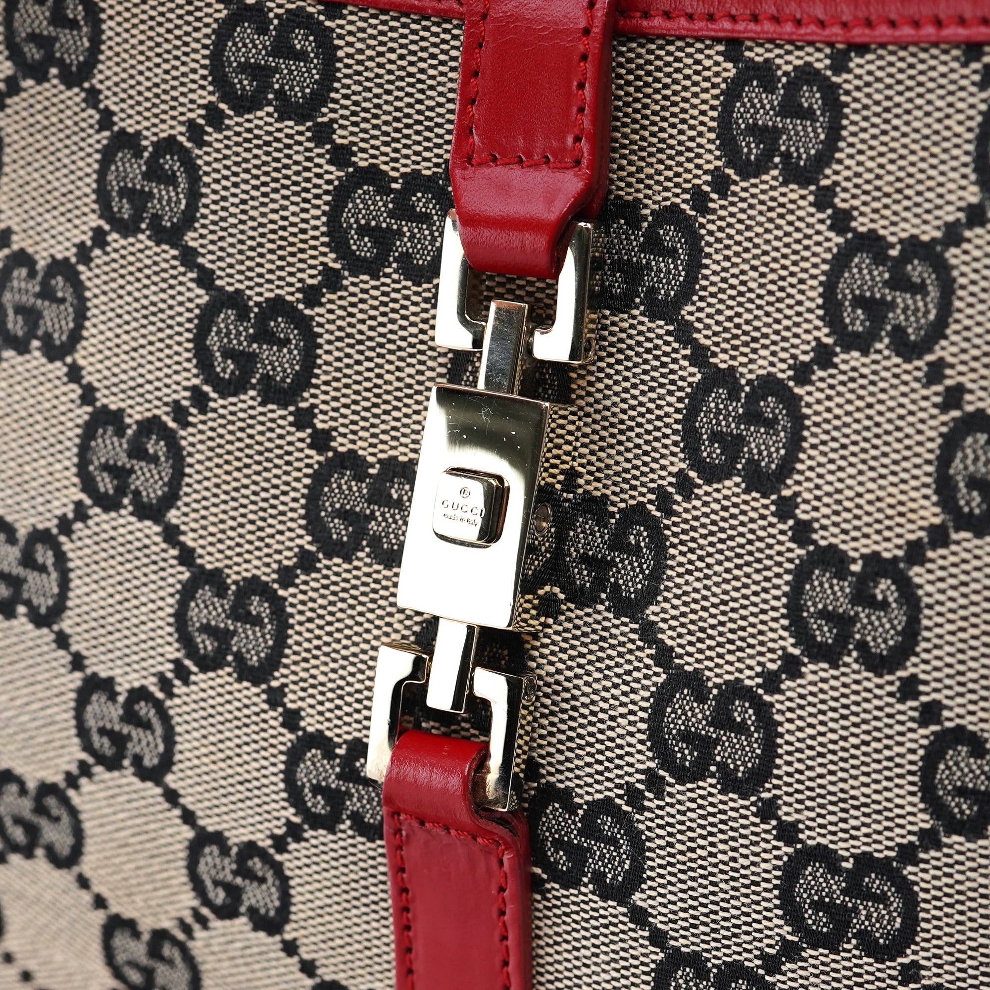 001 3735 Beige Red GG Jackie Shoulder Bag