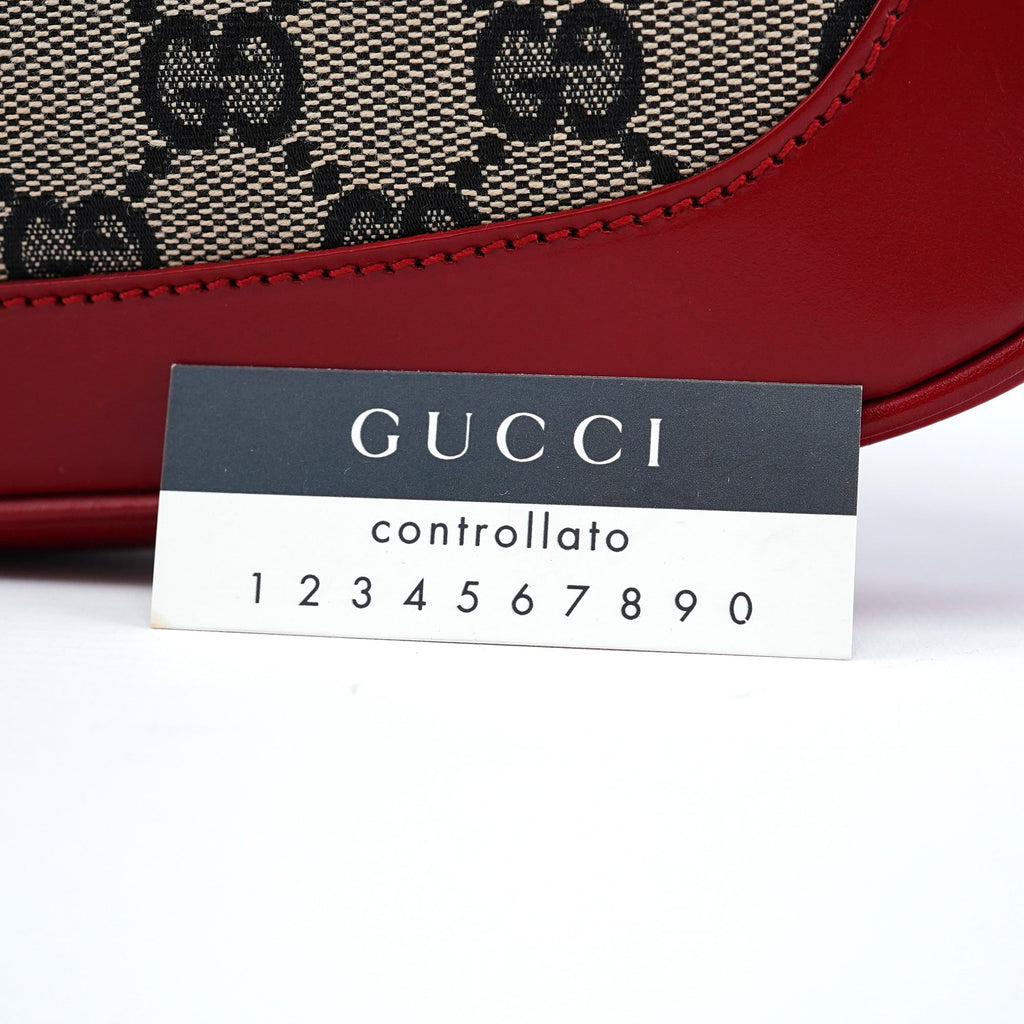 001 3735 Beige Red GG Jackie Shoulder Bag