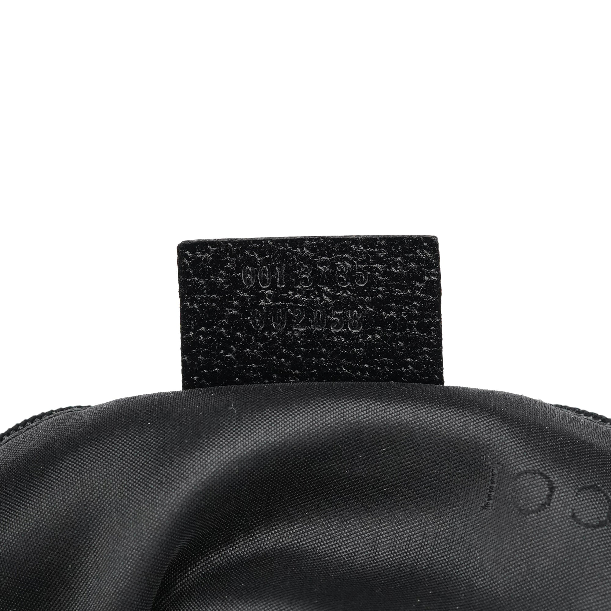 001 3735 Black Canvas Leather Jackie Shoulder Bag