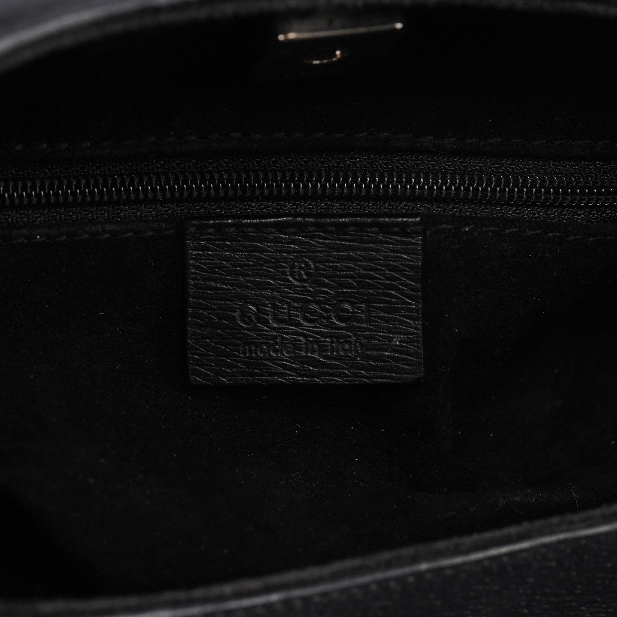 001 3739 Black Leather Bamboo Shoulder Bag