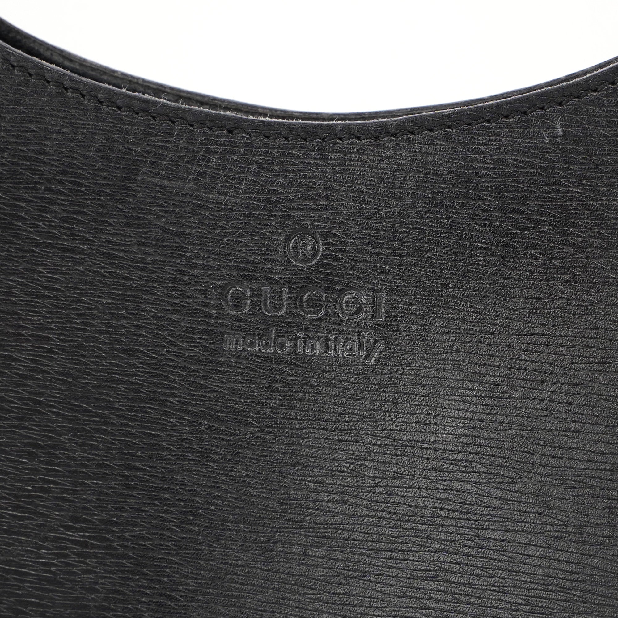 001 3739 Black Leather Bamboo Shoulder Bag