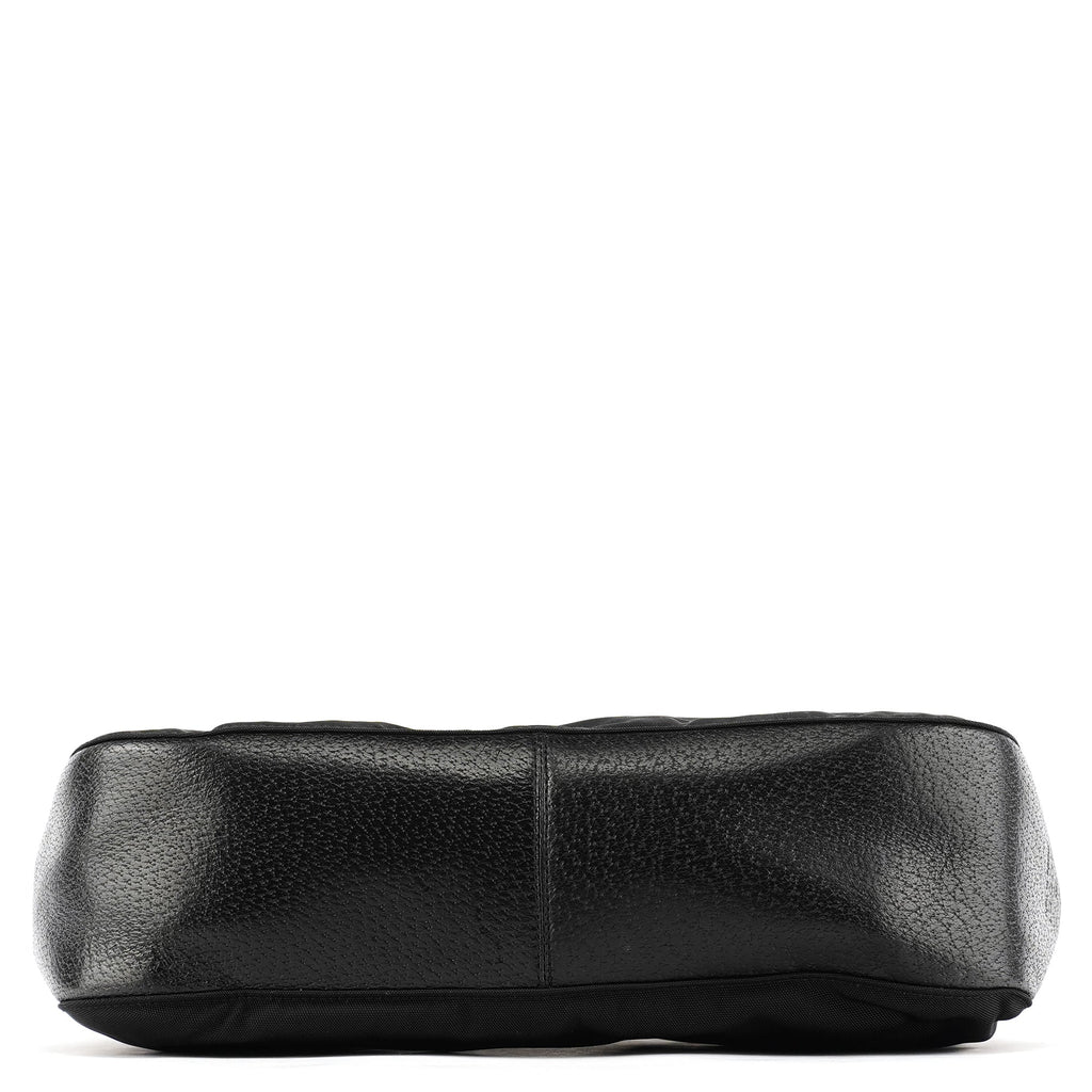 001 3739 Black Nylon Bamboo Shoulder Bag