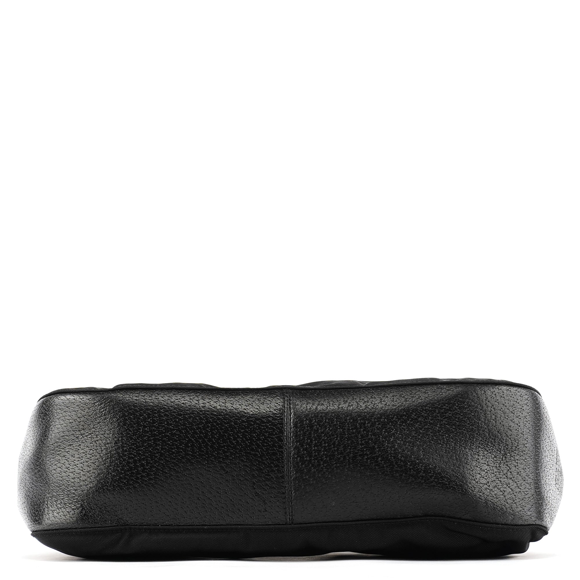 001 3739 Black Nylon Bamboo Shoulder Bag