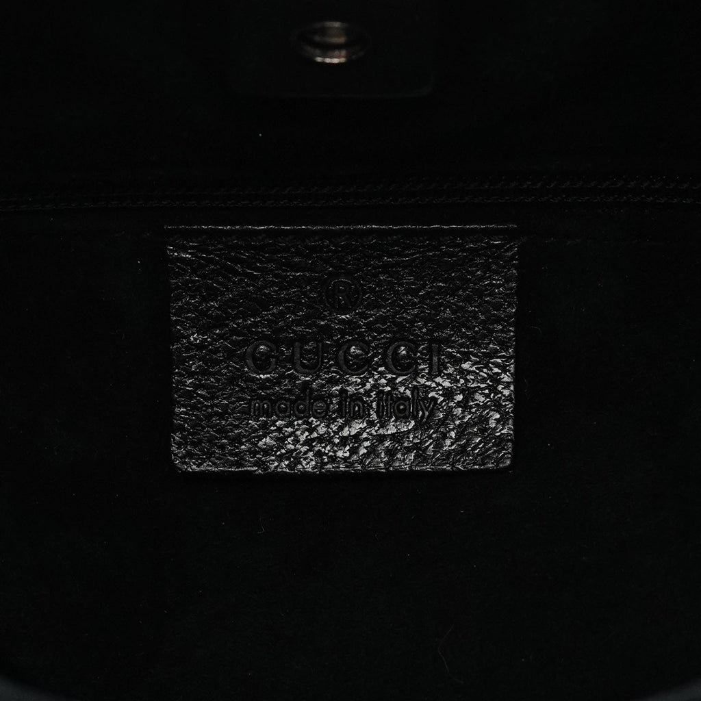 001 3739 Black Nylon Bamboo Shoulder Bag