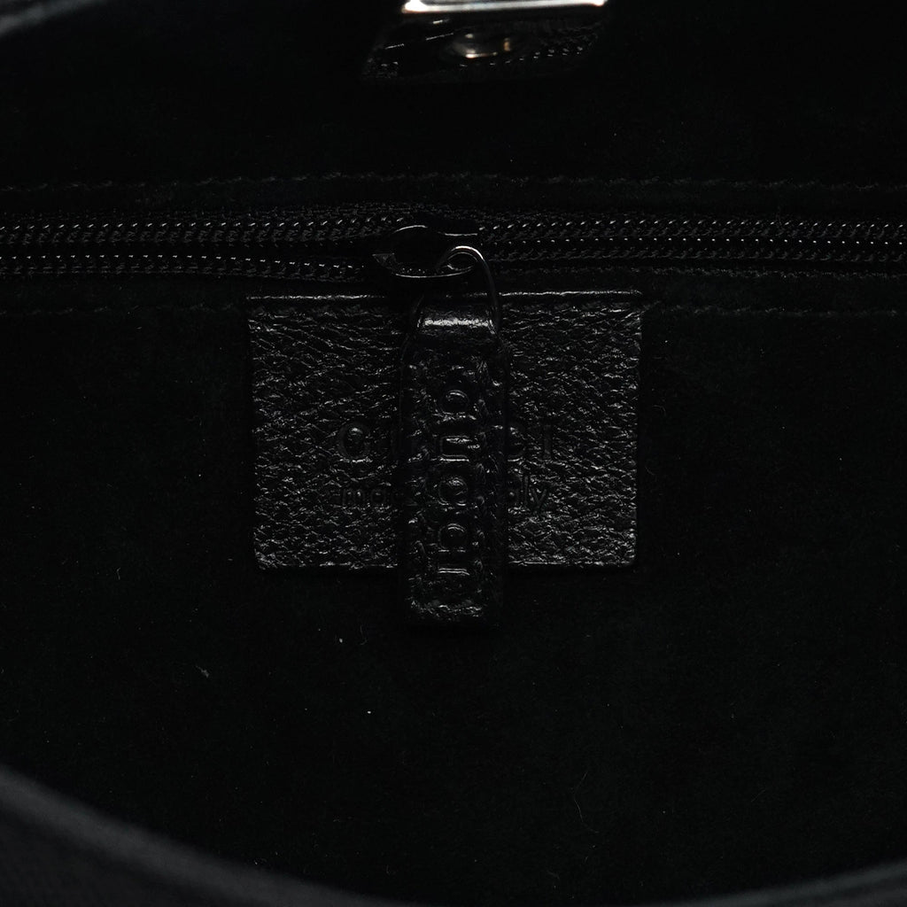 001 3739 Black Nylon Bamboo Shoulder Bag