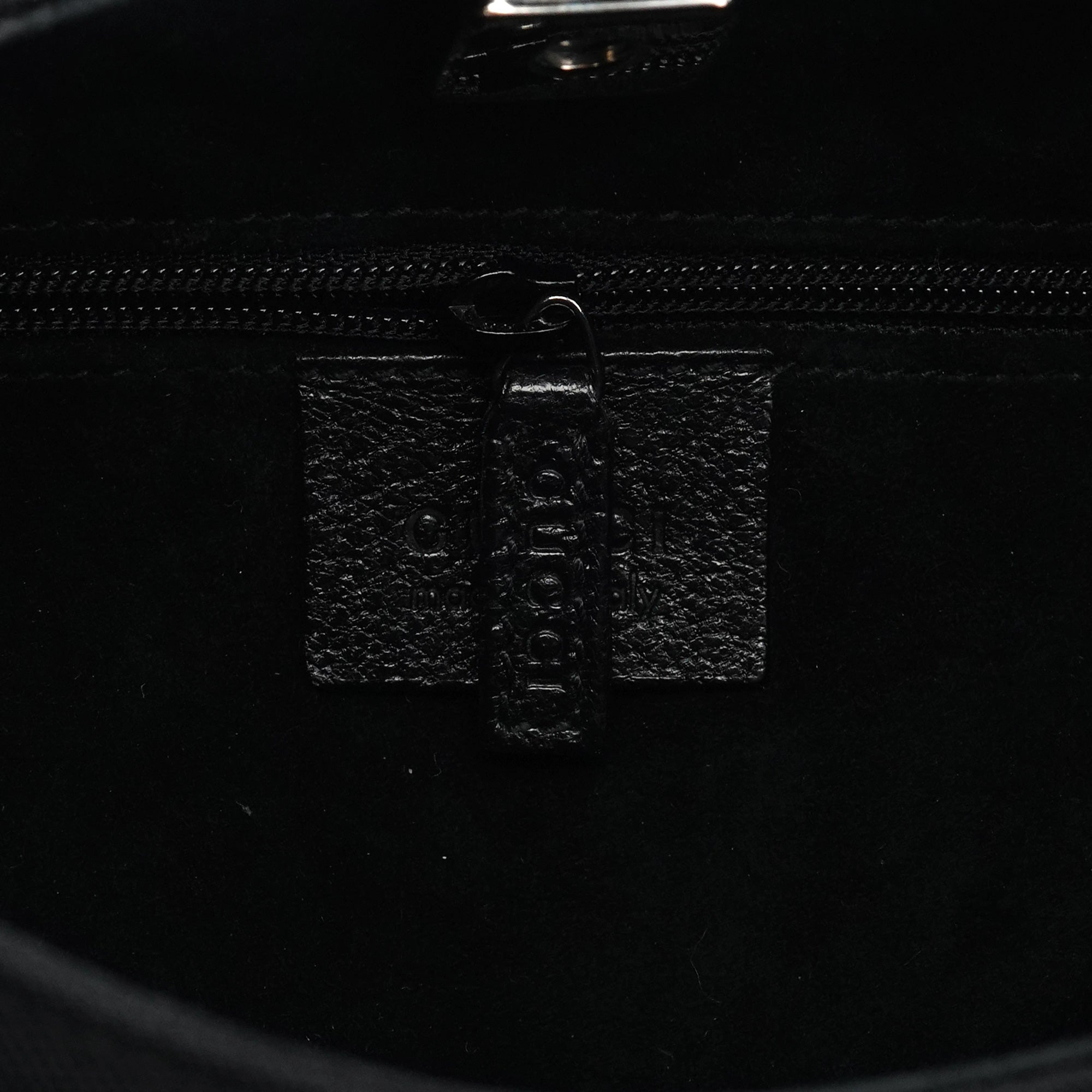 001 3739 Black Nylon Bamboo Shoulder Bag