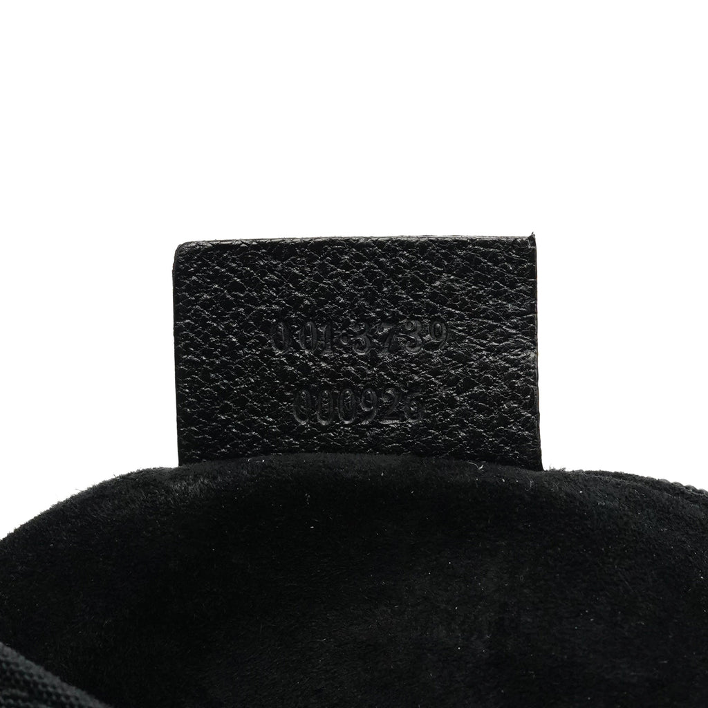001 3739 Black Nylon Bamboo Shoulder Bag