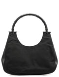 001 3739 Black Nylon Bamboo Shoulder Bag