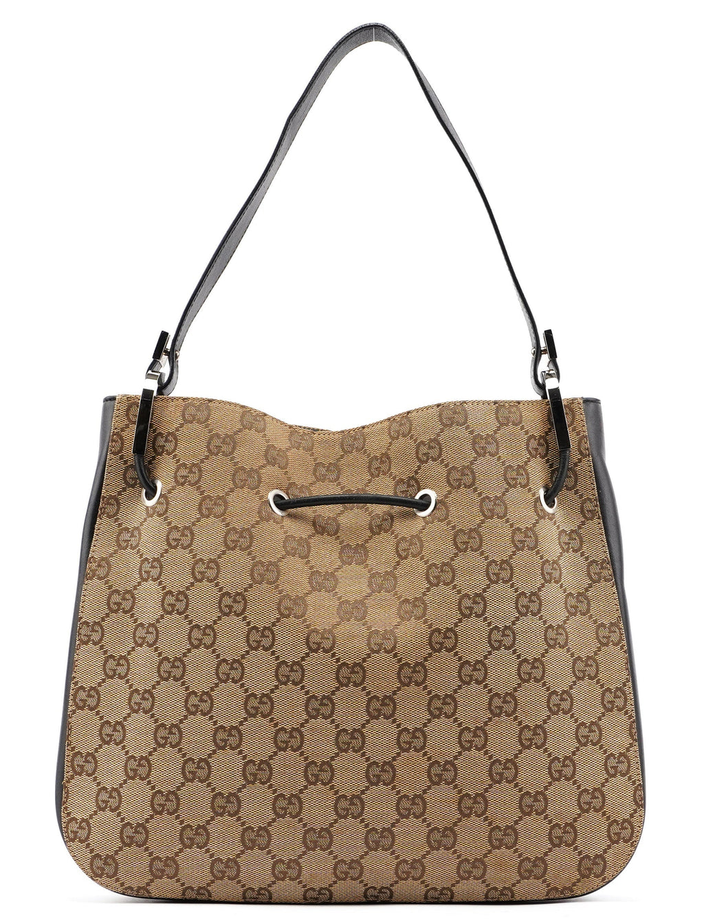 001 3743 Beige GG Drawstring Shoulder Bag