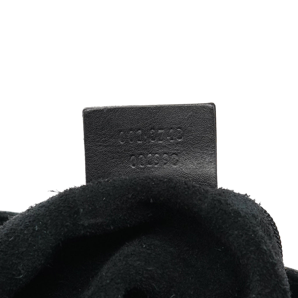 1997 Black GG Suede Drawstring Shoulder Bag