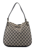 001 3748 Beige Black GG Drawstring Shoulder Bag