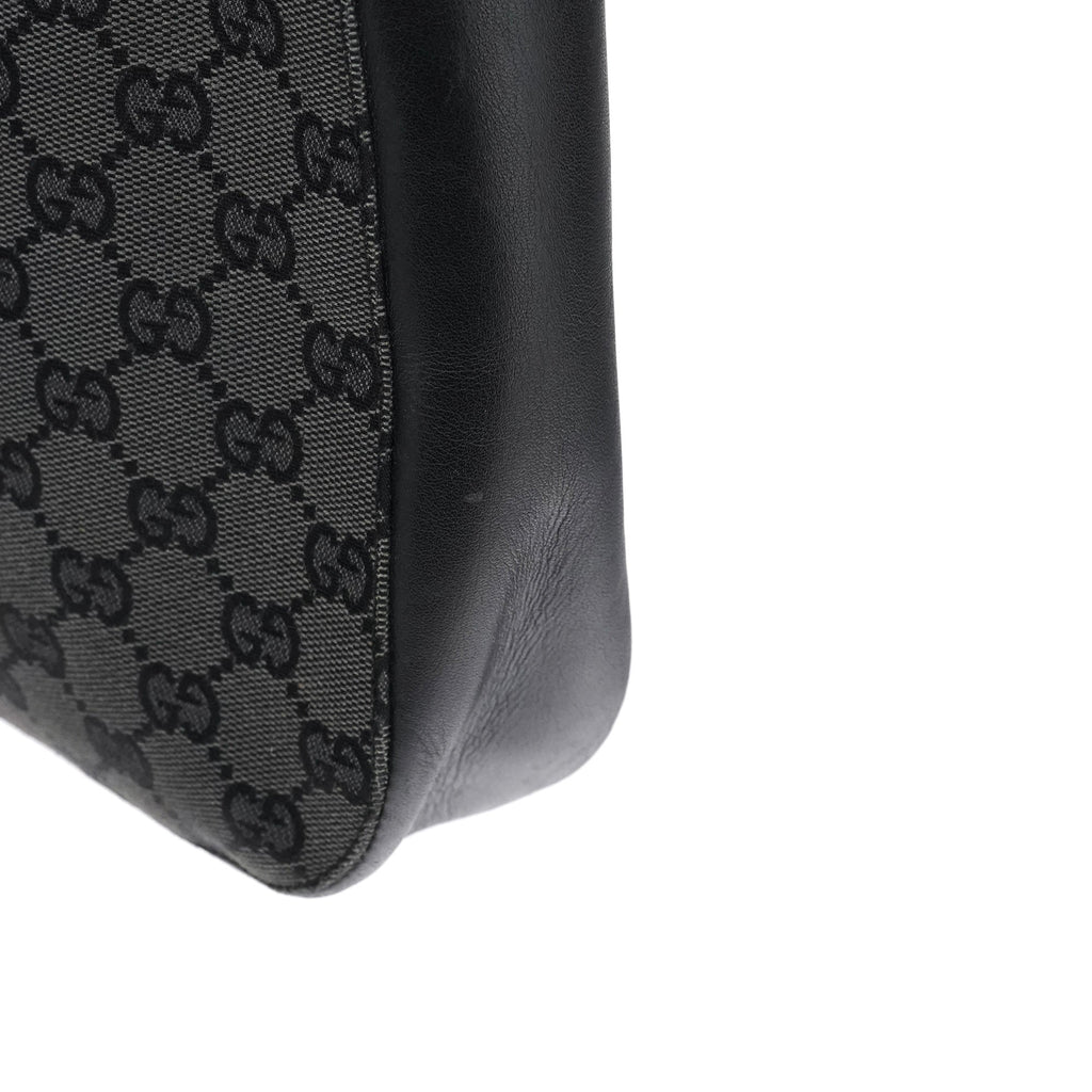 001 3748 Black GG Drawstring Shoulder Bag