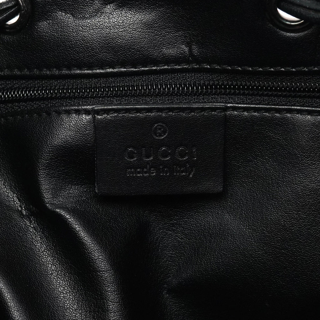 001 3748 Black GG Drawstring Shoulder Bag