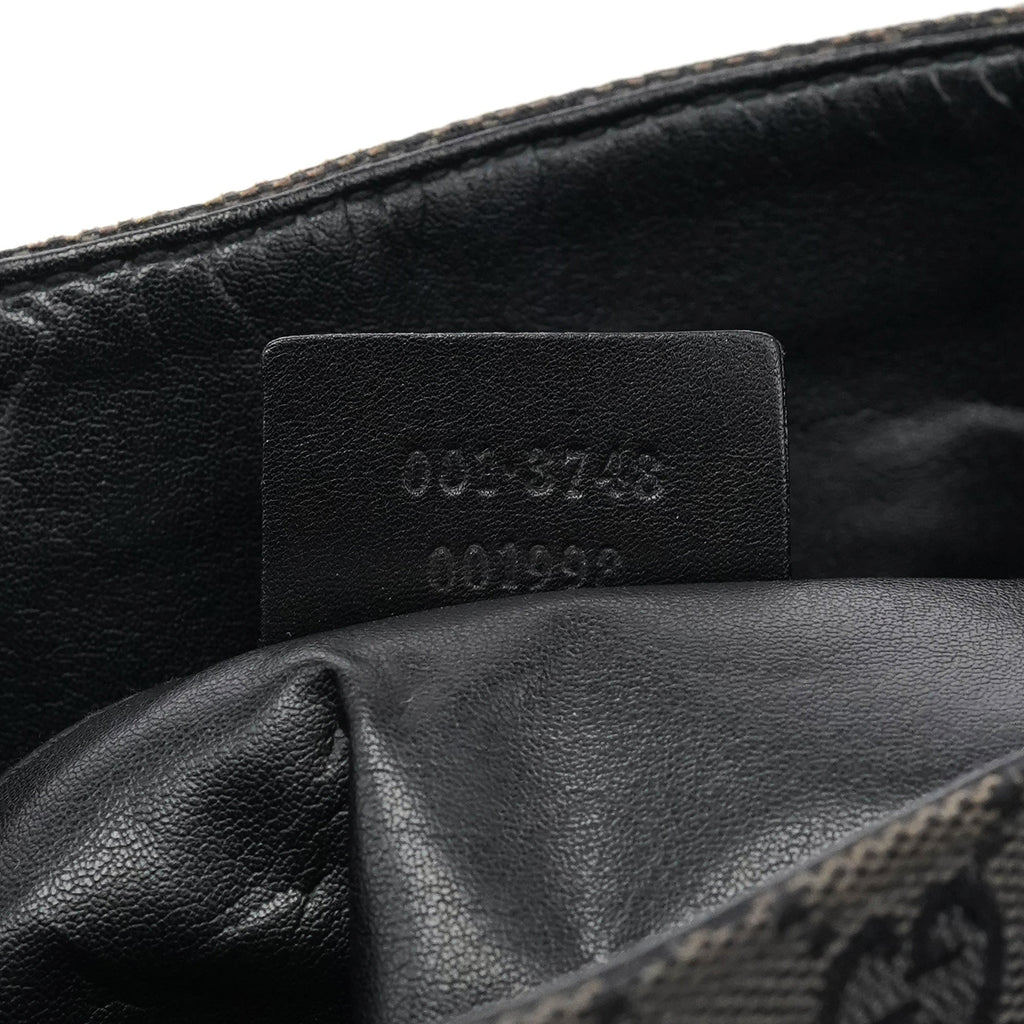 001 3748 Black GG Drawstring Shoulder Bag