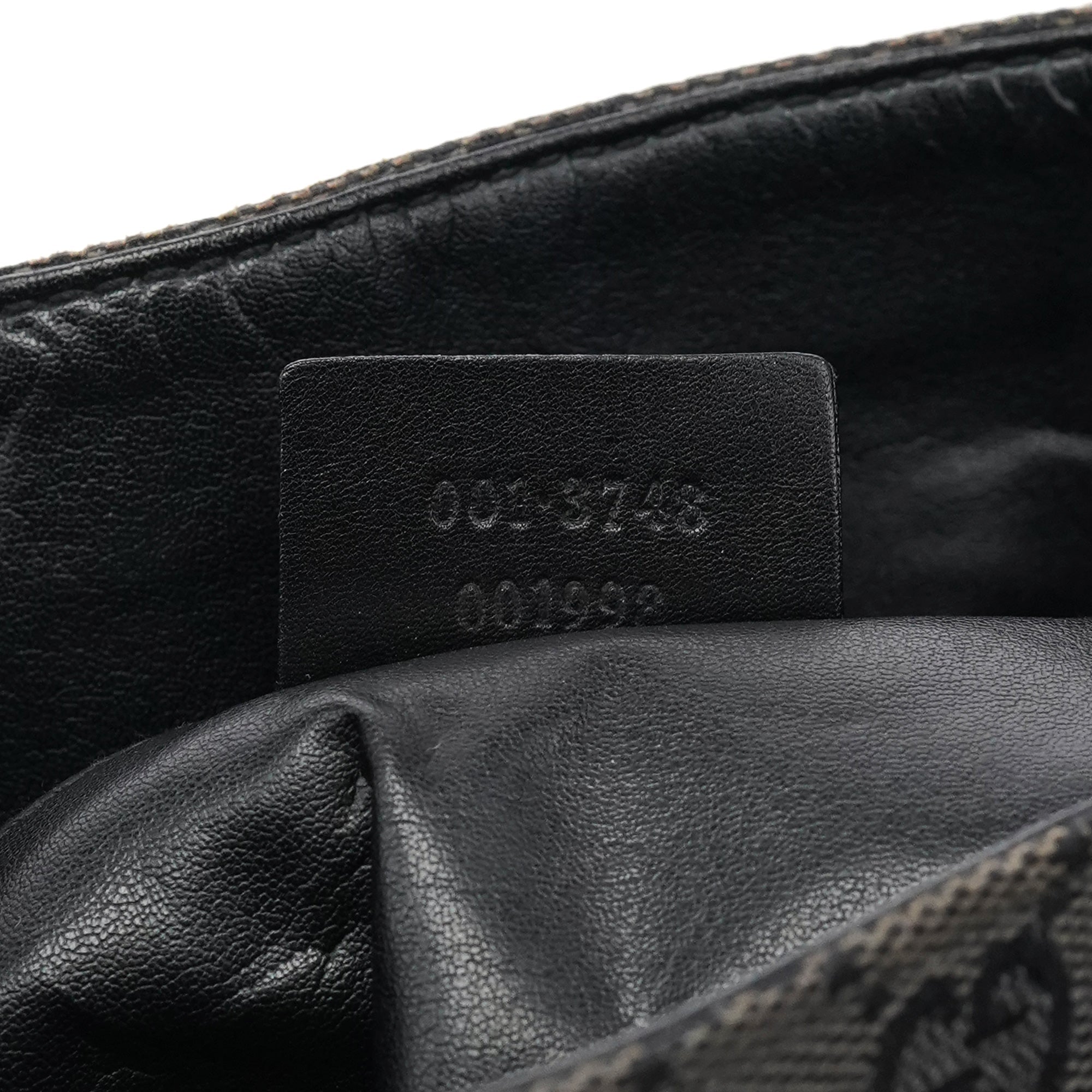 001 3748 Black GG Drawstring Shoulder Bag
