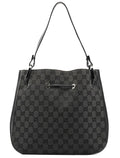 001 3748 Black GG Drawstring Shoulder Bag