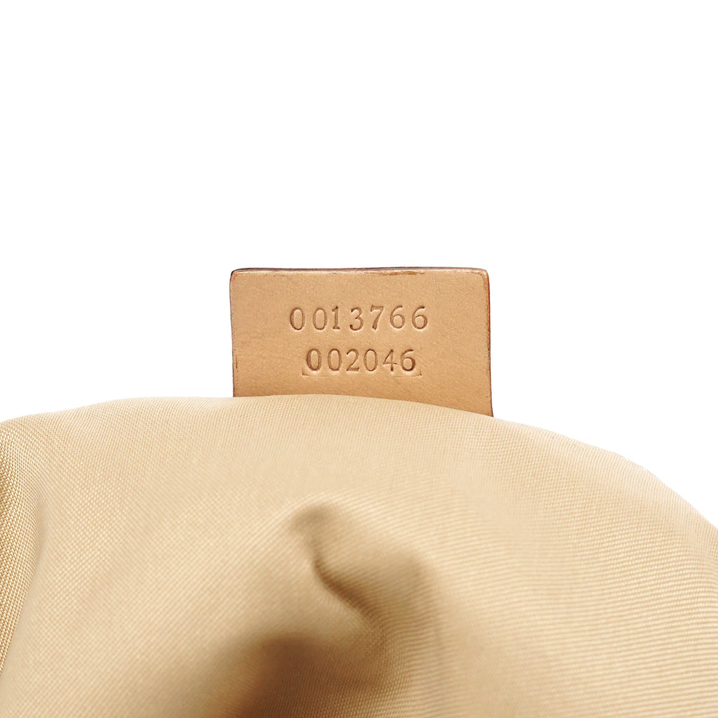 001 3766 Beige GG Tan Leather Shoulder Bag