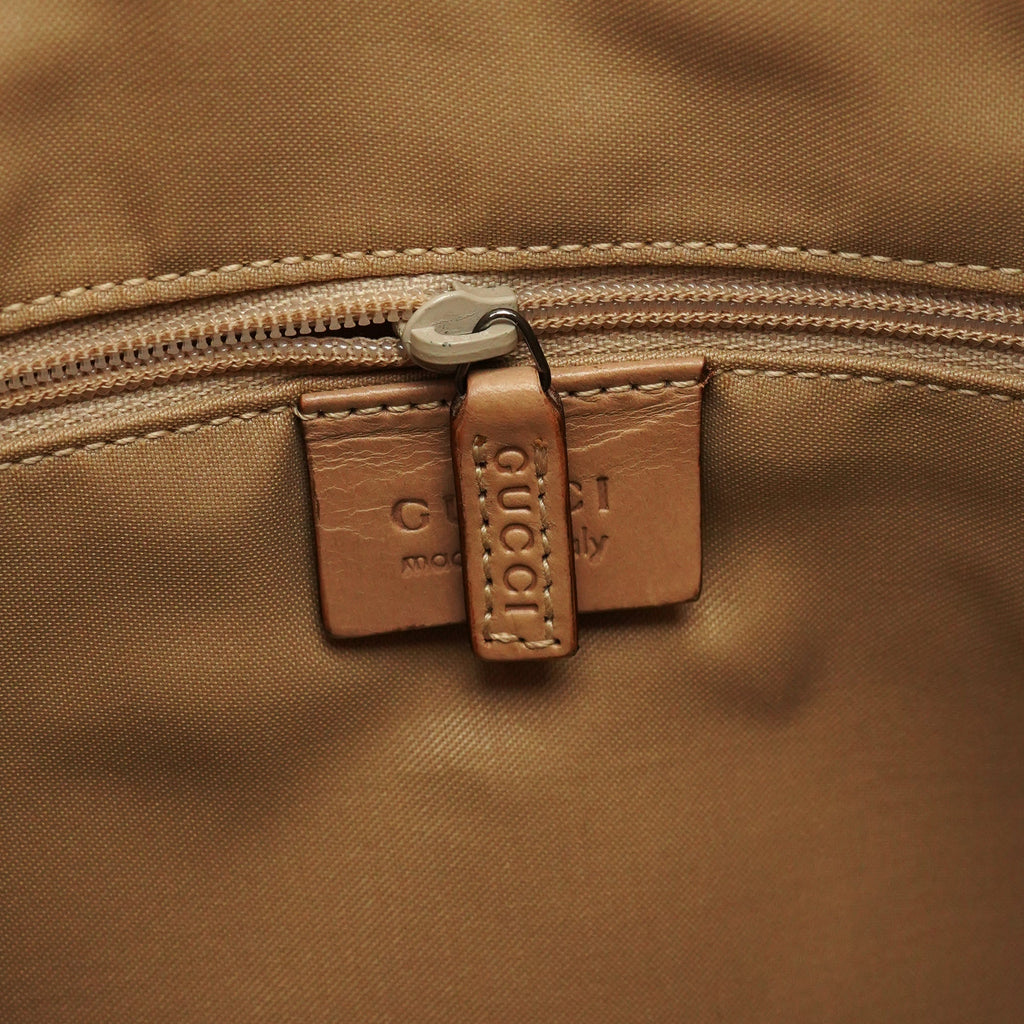 001 3766 Beige GG Tan Leather Shoulder Bag