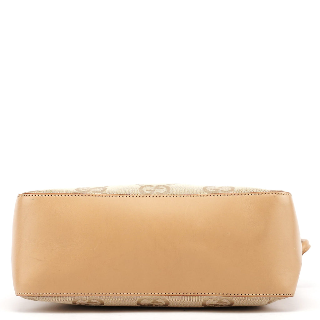 001 3766 Beige GG Tan Leather Shoulder Bag