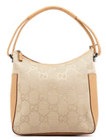 001 3766 Beige GG Tan Leather Shoulder Bag