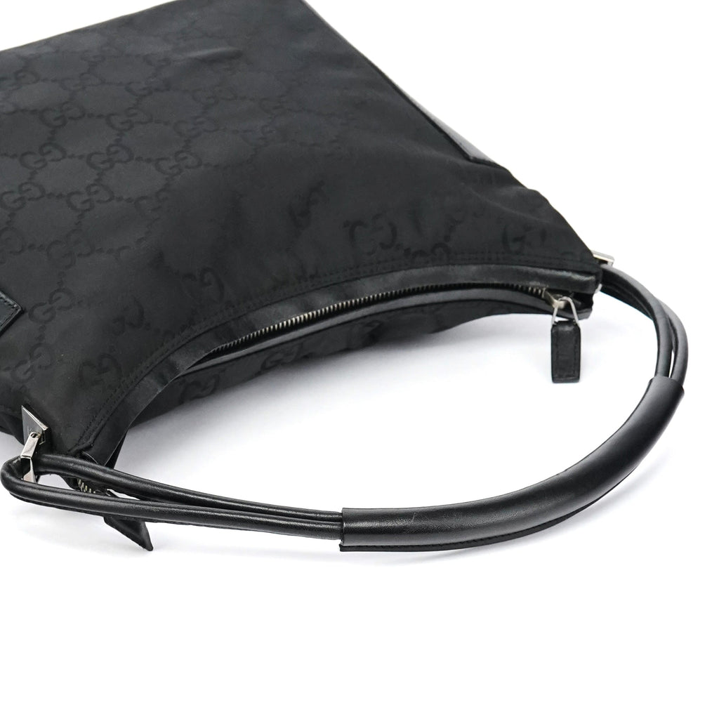 001 3766 Black GG Hobo Shoulder Bag