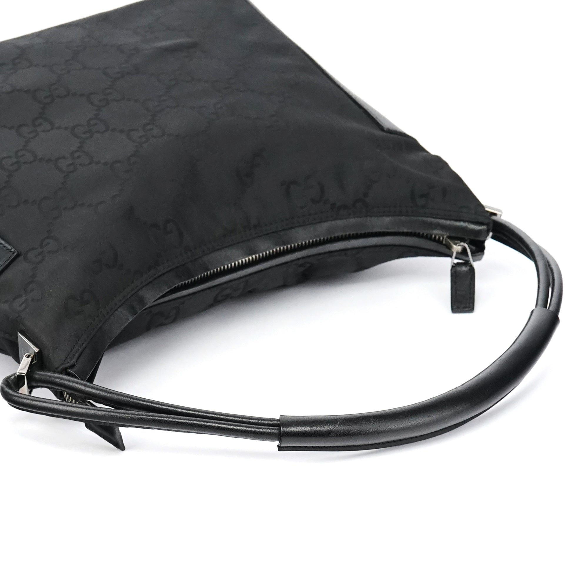 001 3766 Black GG Hobo Shoulder Bag