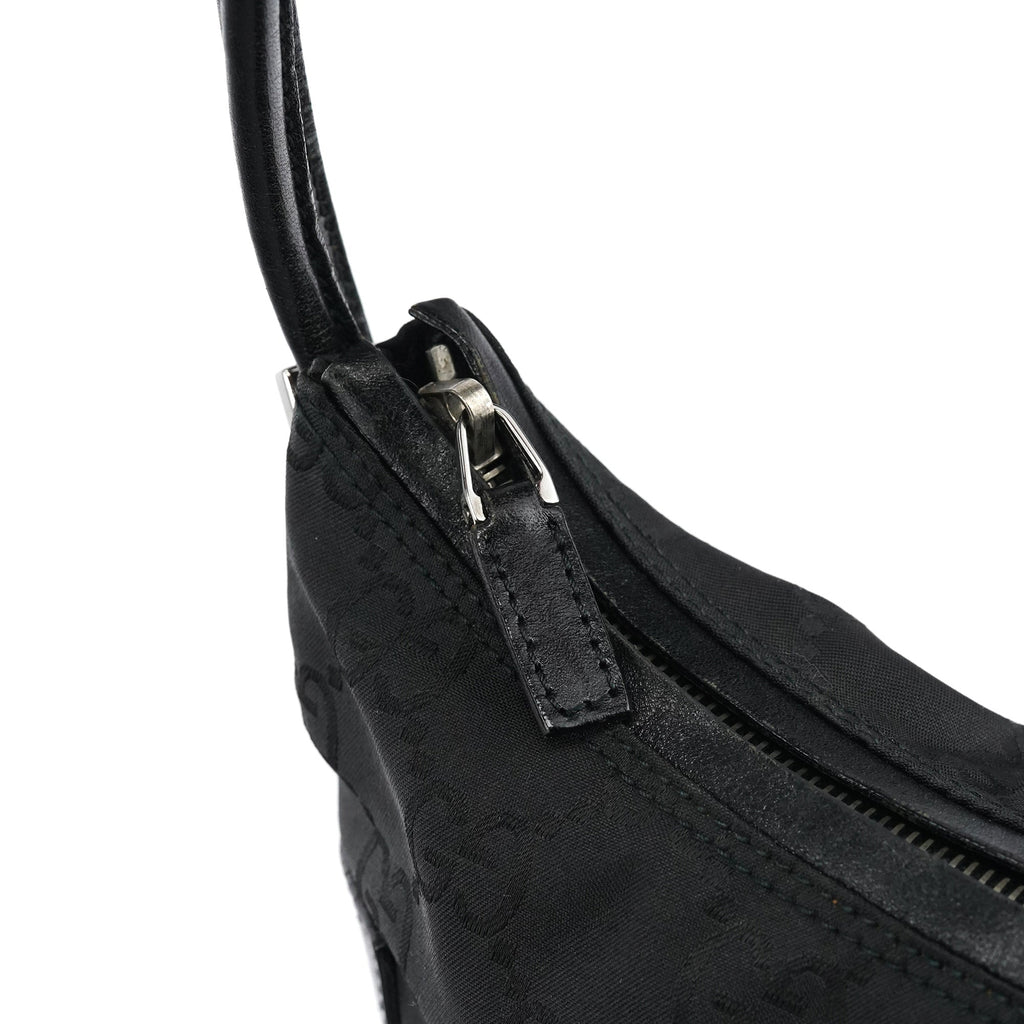001 3766 Black GG Hobo Shoulder Bag