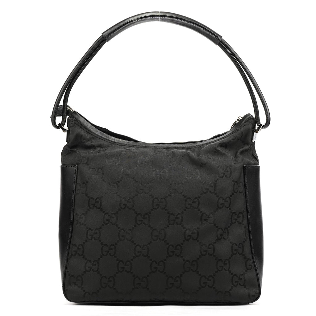 001 3766 Black GG Hobo Shoulder Bag