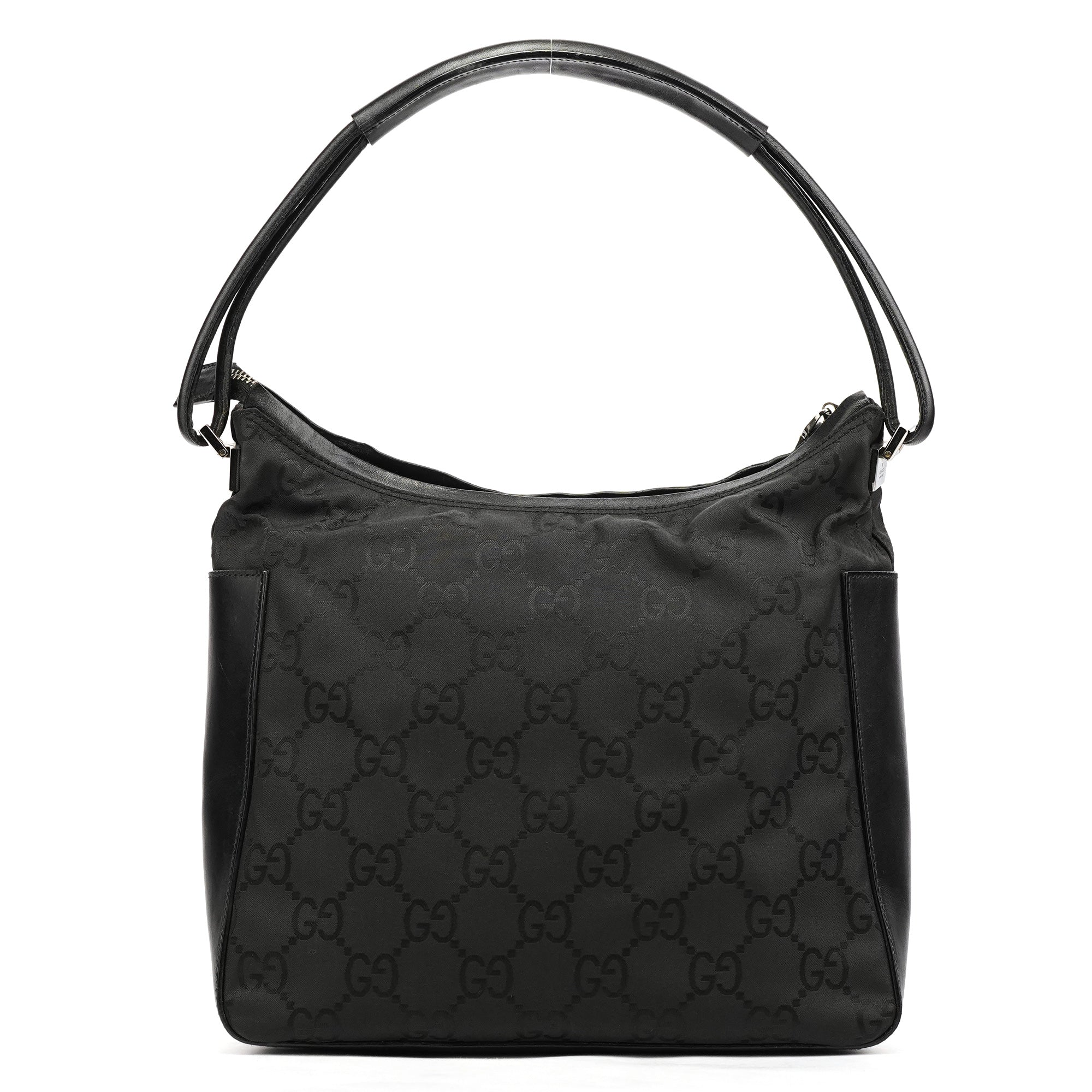 001 3766 Black GG Hobo Shoulder Bag