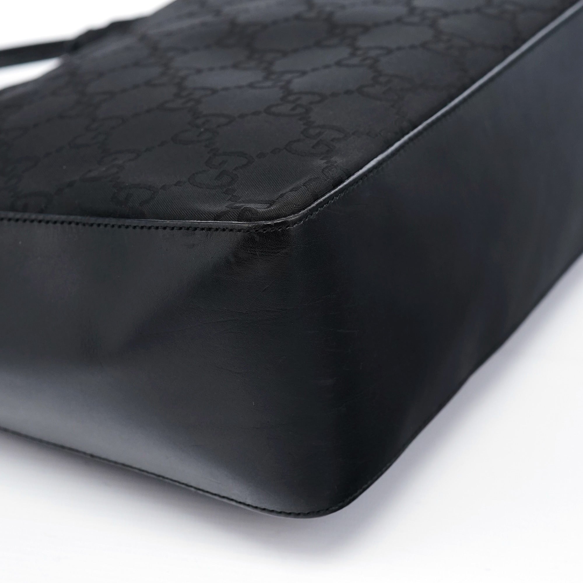 001 3766 Black GG Hobo Shoulder Bag