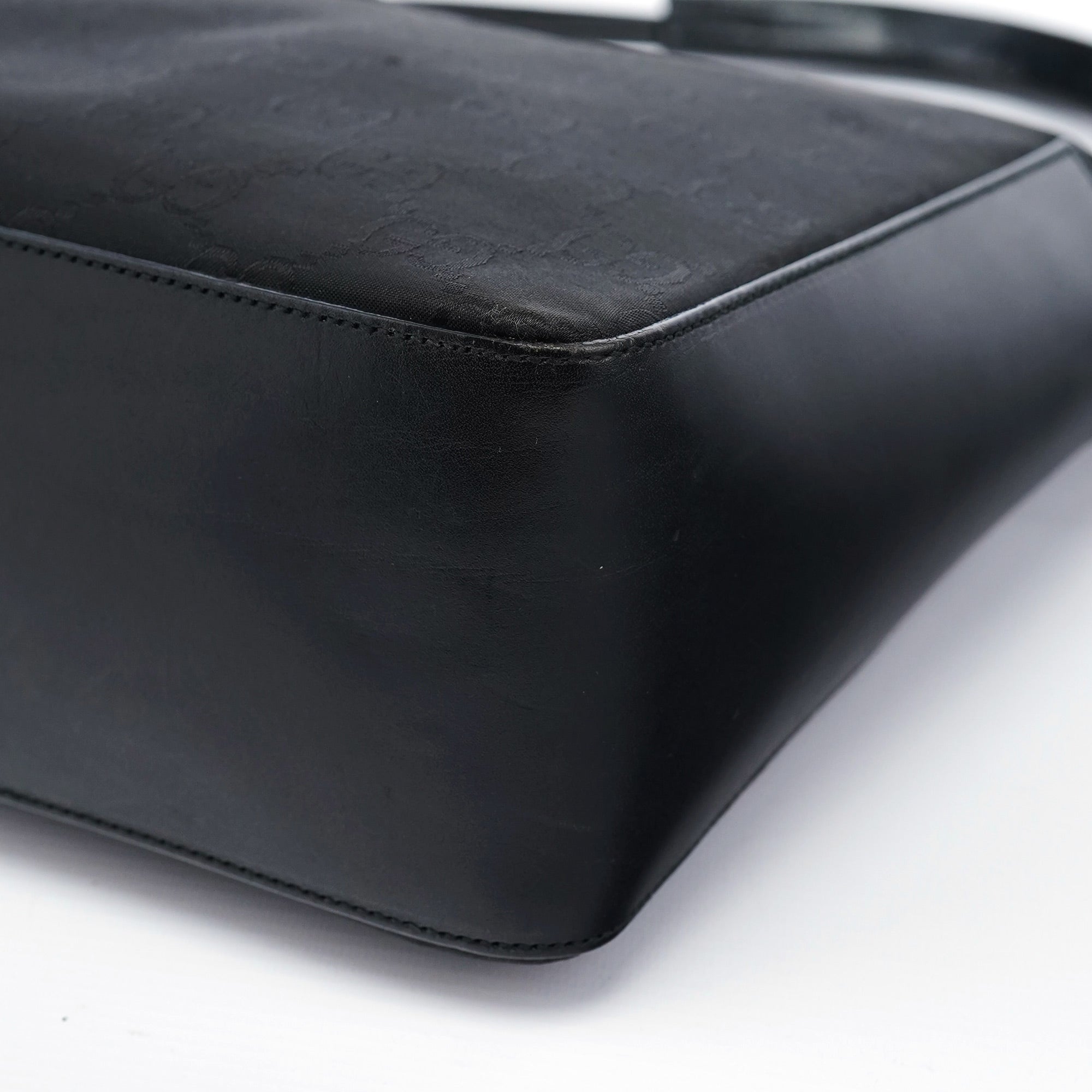 001 3766 Black GG Hobo Shoulder Bag