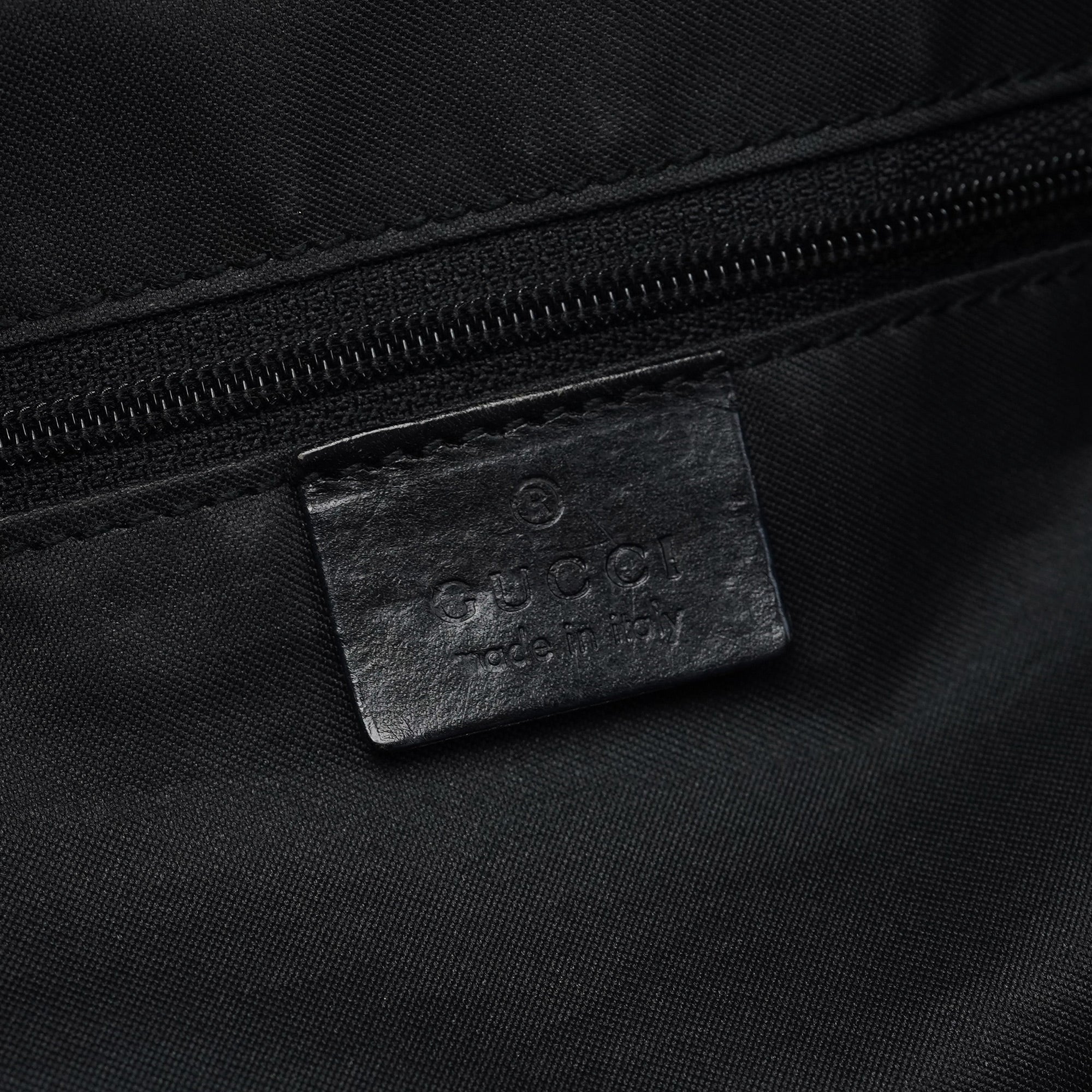 001 3766 Black GG Hobo Shoulder Bag