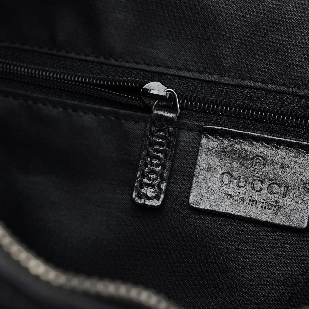 001 3766 Black GG Hobo Shoulder Bag