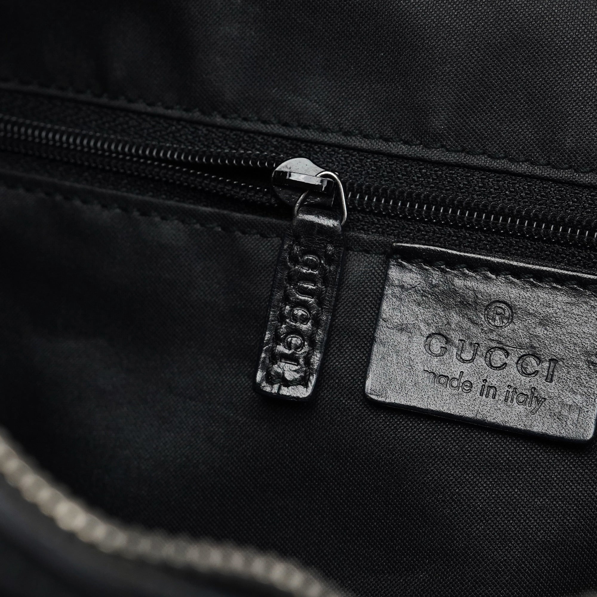 001 3766 Black GG Hobo Shoulder Bag