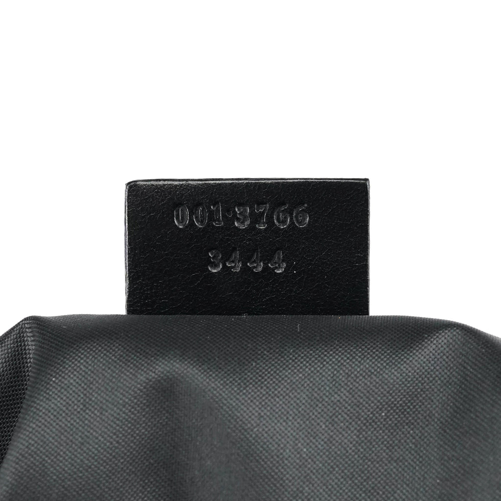 001 3766 Black GG Leather Shoulder Bag