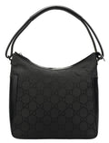 001 3766 Black GG Leather Shoulder Bag