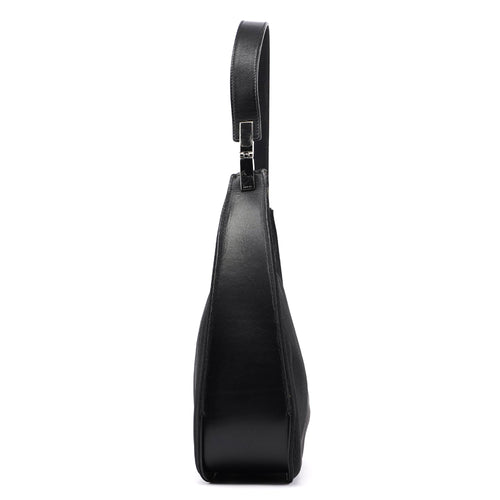 001 3767 Black Canvas Hobo Shoulder Bag