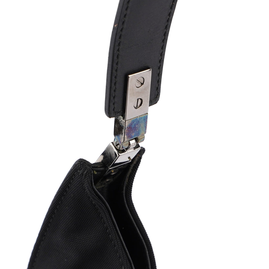 001 3767 Black Canvas Hobo Shoulder Bag
