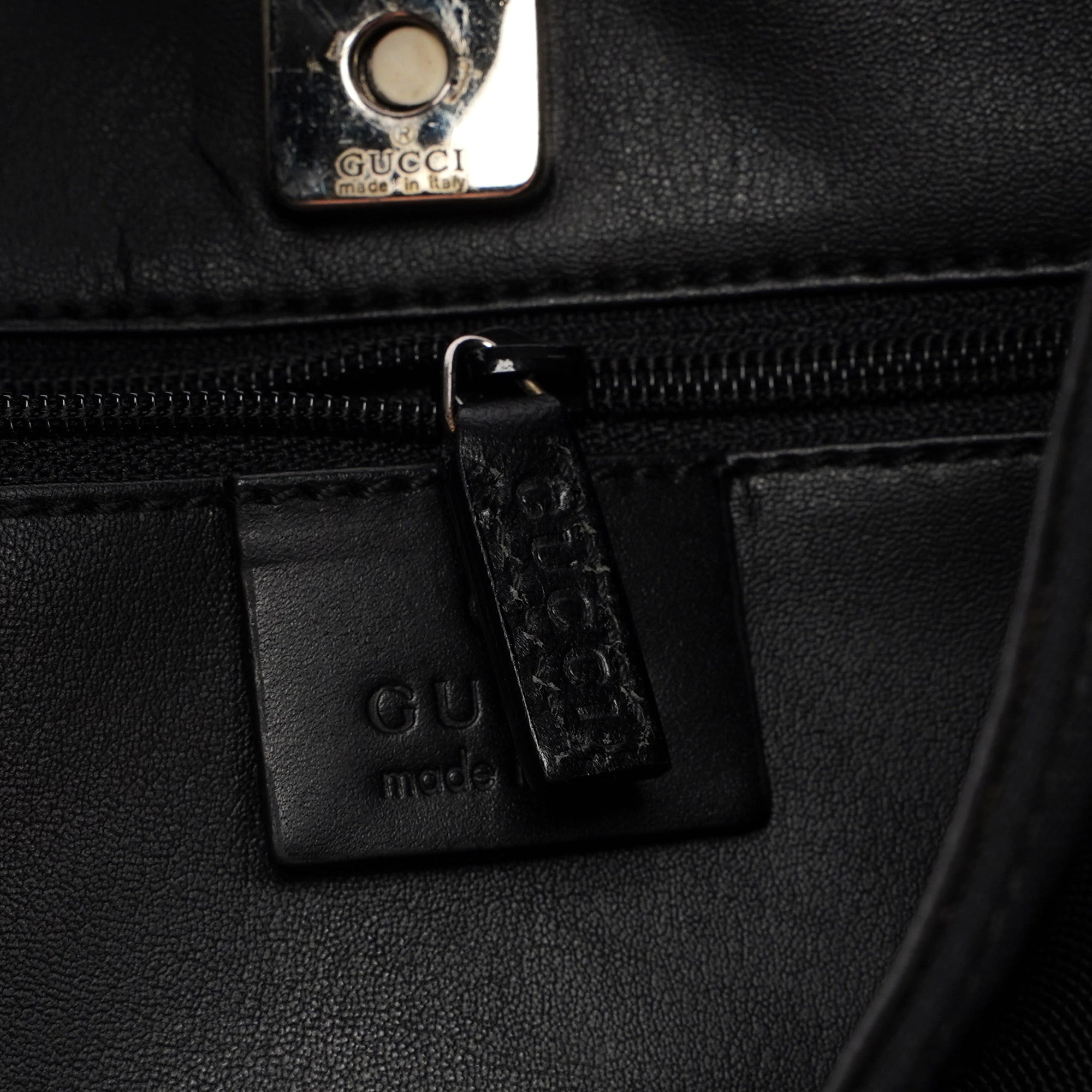 001 3767 Black Canvas Hobo Shoulder Bag