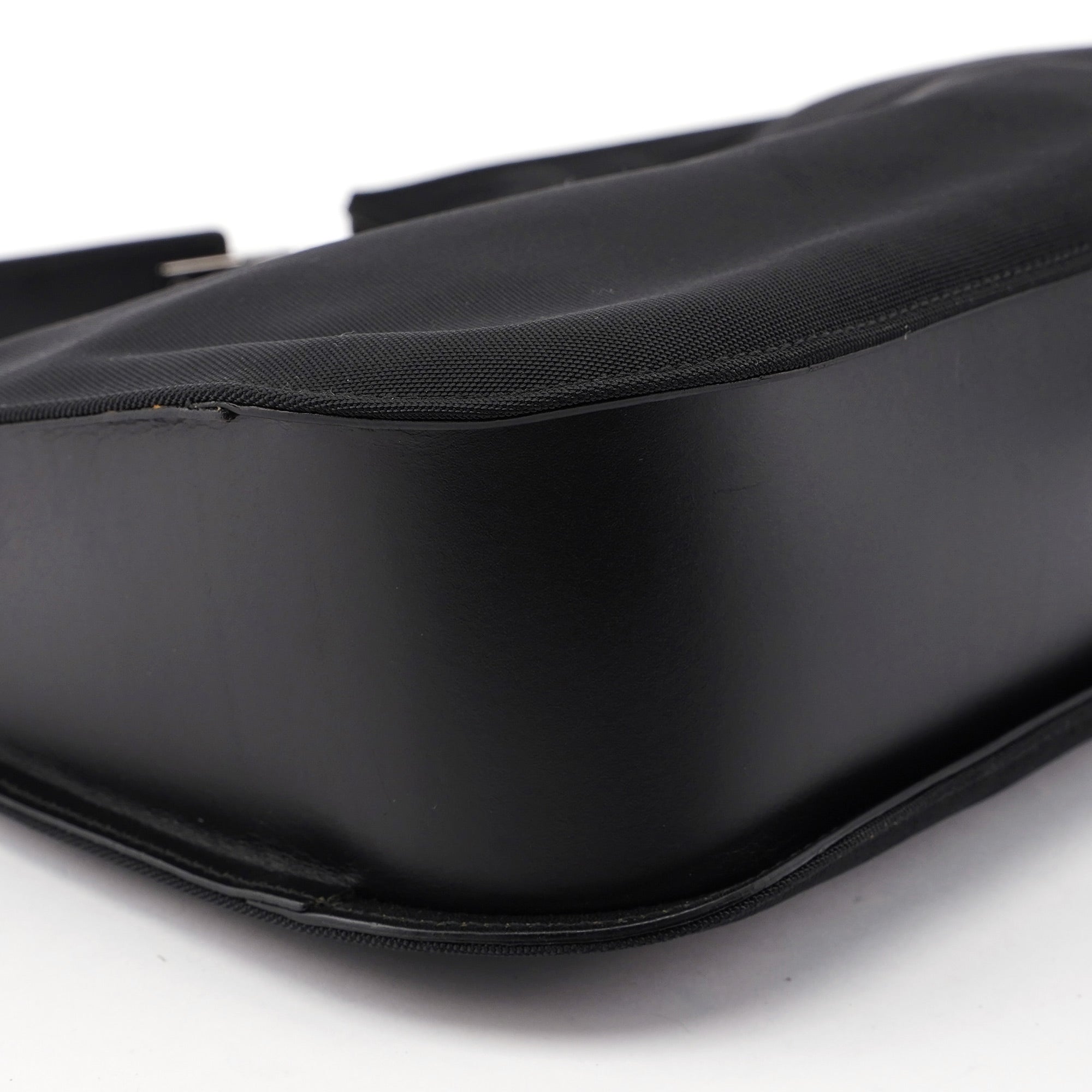 001 3767 Black Canvas Hobo Shoulder Bag