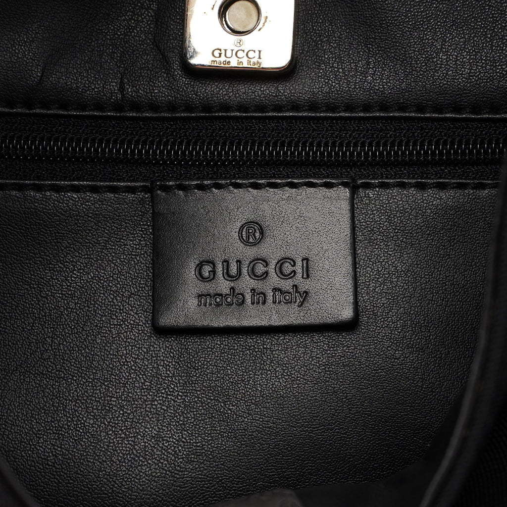 001 3767 Black Canvas Hobo Shoulder Bag