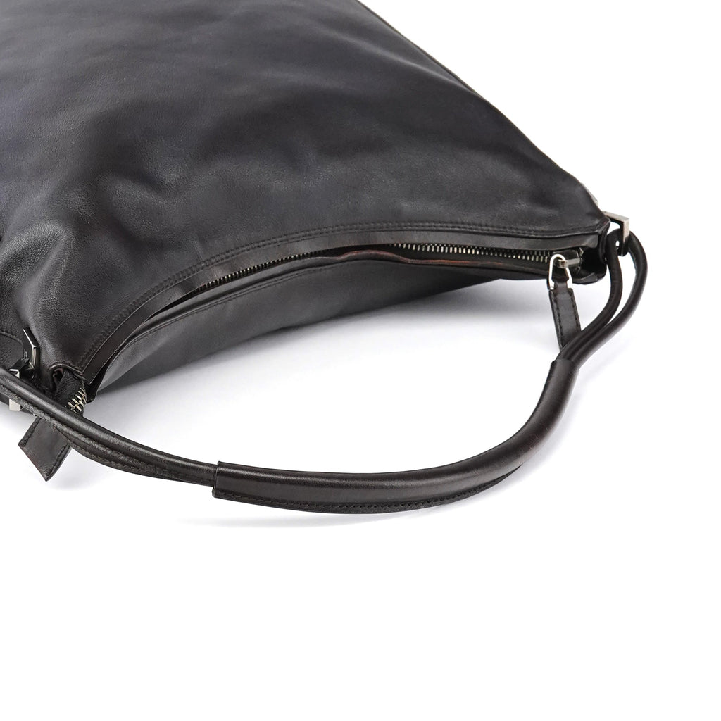001 3770 Brown Calfskin Hobo Shoulder Bag